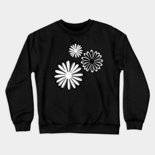 Black n White Daisy Pattern Crewneck Sweatshirt